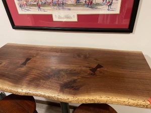 Live edge bar in Bad Badger Sports Bar in Appleton, WI